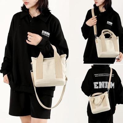 Canvas Tote Bag for Womens Multi-Pocket Handbag Fashion Crossbody Bag Shoulder Bag Hobo Bag