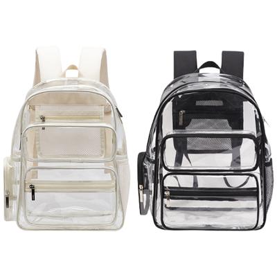 Transparenter Schulrucksack für Damen, PVC, große Kapazität, Büchertasche, lässiger Tagesrucksack