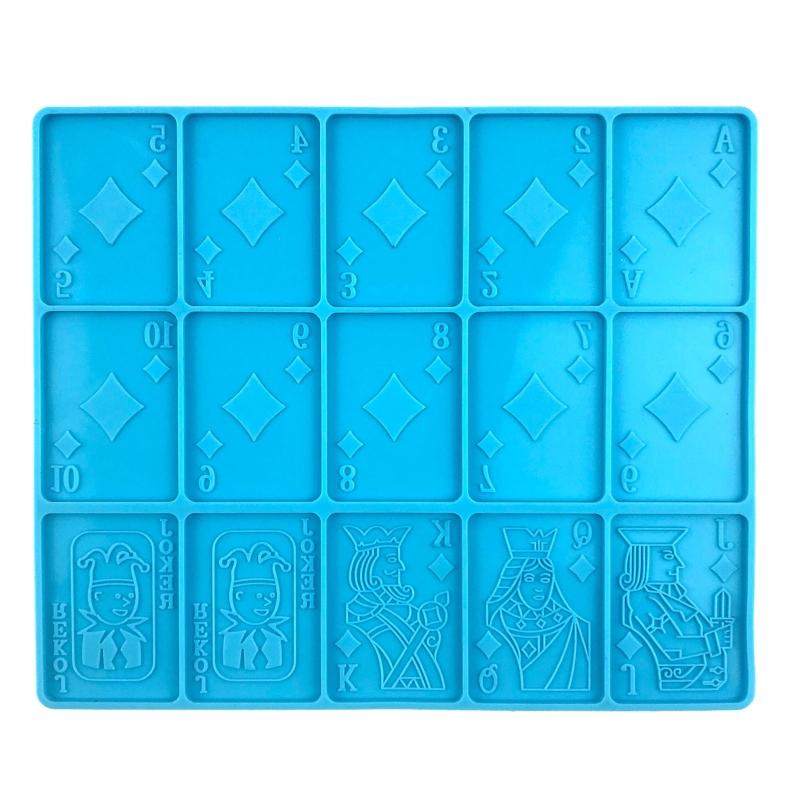 

15 Sheets Resin Mold Silicone Playing Card Mold for Resin Casting Silicone Epoxy Molds for DIY Personalized Card Games