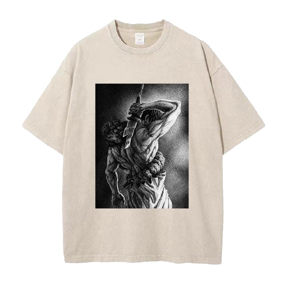 

Okkotsu Yuta Jujutsu Kaisen T Shirt Vintage Washed Anime Printed T-shirt Men Clothing Summer Short Sleeve Loose Cotton Tees Tops S