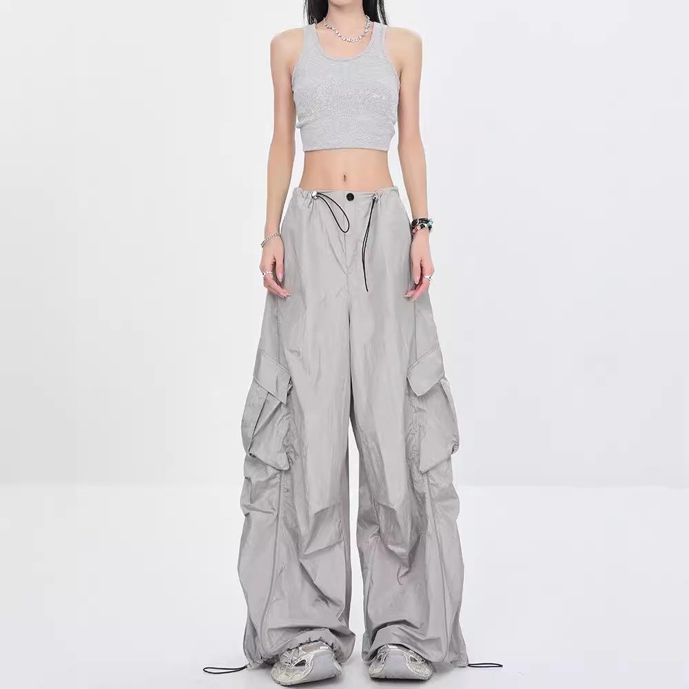 

Осенние красотки Быстросохнущие плиссированные свободные комбинезоны для женщин XL чёрный