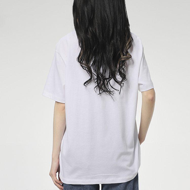 Nike T Shirts Women's White Crew Neck Moderate Straight Fit CZ8615-100
