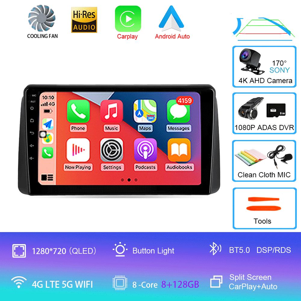 Car Radio Android 14 Carplay Auto For Chrysler Grand Voyager 5 2011-2015 For Dodge Grand Caravan 2008-2020 GPS Multimedia Player