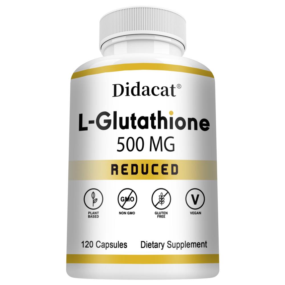 

L-Glutathione (Reduced) 500mg Dietary Supplement, 120 Capsules Per Bottle 120 Capsules