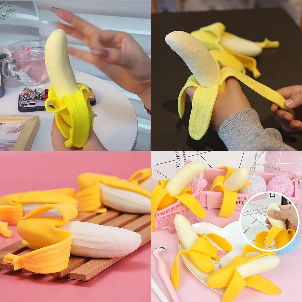 Fun Banana Stress Relief Toy For Kids, Teens Squeeze, Vent, And Play!