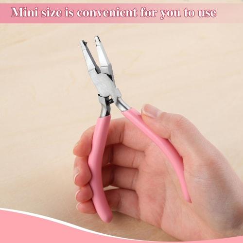 LEONTOOL Split Ring Pliers, Small Split Ring Opener, Craft Pliers with Hook Releaser and Needle Remover, Multi-Function Pliers with Spring, High Carbo