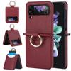 Voor Samsung Z Flip 3 Luxe Kruispatroon Opvouwbare Ring Telefoonhoes Voor Samsung Z Flip 4 Z Flip 5 Insteek Kaart Schok Achterkant