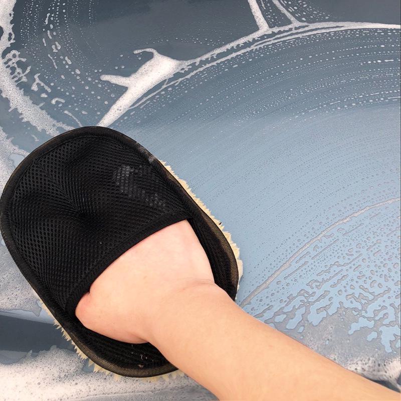 Car Wash Mitt: Fleece nepoškozující povrch, jednostranná/oboustranná houbička a utěrka pro voskování a leštění