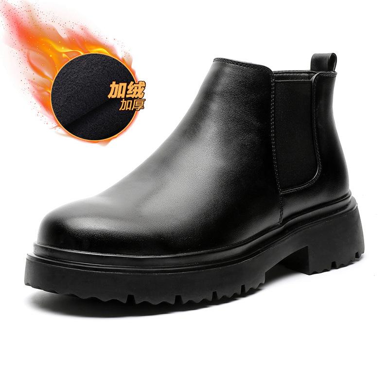 

2024 новые ботинки Мартин мужские осенне-зимние бархатные на толстой подошве увеличивающие рост повседневные универсальные высокие ботинки в стиле милитари 23324-J 44