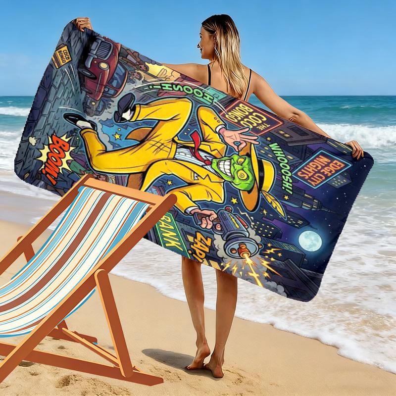 The mask Print Beach Towel, Large Soft Quick Dry Towel for Beach Camping Swimming