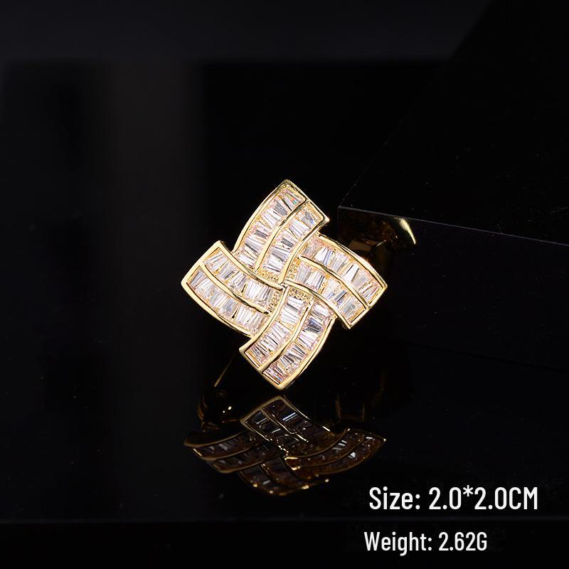 Broșă Elegantă cu Zircon Micro-Incrustat: Accesoriu de bijuterie la modă, potrivit pentru orice ținută, pentru vară