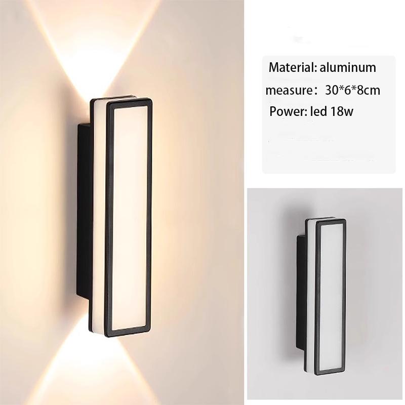 Modern Waterproof Aluminum LED Wall Lamp Big Size Square Exterior Sconce Garden Porch Outdoor Borosilicate Glass Diffuser 2-Year