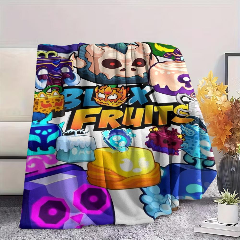 1Pc Blox Fruits Game Print Flannel Blanket, High Quality Comfortable for All Seasons, Home Decor, Warmth and Comfort, Perfect for Christmas Gifts 10