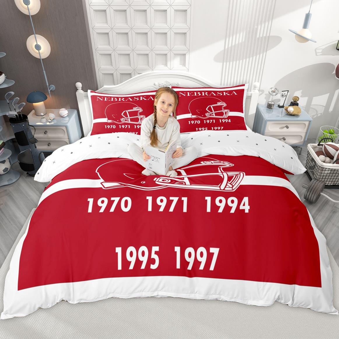 

Homewish Rugby Helmet Duvet Cover Set, US States Bed Set, Sports Theme Comforter Cover Set for Boys DE XS 100x135cm 2pcs&set