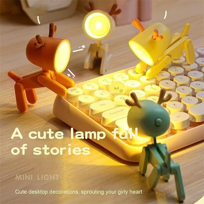 מיני חמוד חיות מחמד קריקטורה חיות מחמד LED אורות לילה מתקפלים מנורת שולחן חדר תפאורה WBL
