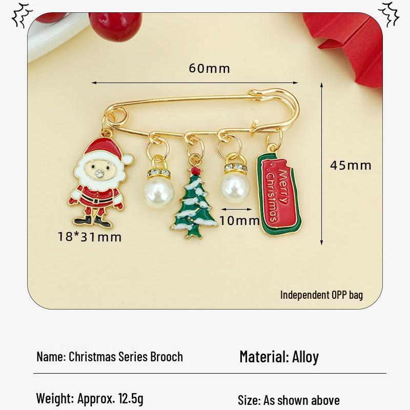 Trendy Christmas Tree Brooch: Anti-Wardrobe Malfunction Pin for Clothes, Bags, and Ornaments