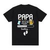 Papa 2024 T Shirt Funny Future Dad Beer Lovers Gift Tee Shirt Men's Women Clothing Unisex O-neck Oversized T-shirts