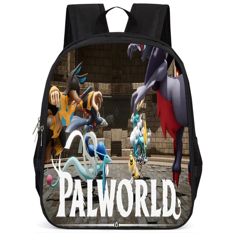 Spacious Palworld Student Backpack For School 15 Inch Large Capacity Polyester Bag