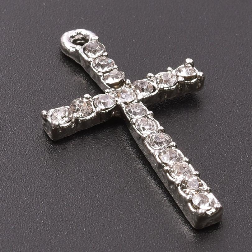 5pcs Rhinestone Cross Pendant Charms For Jewelry Making Supplies DIY Necklace Christ Accessories Crystal Charm Handmade Material
