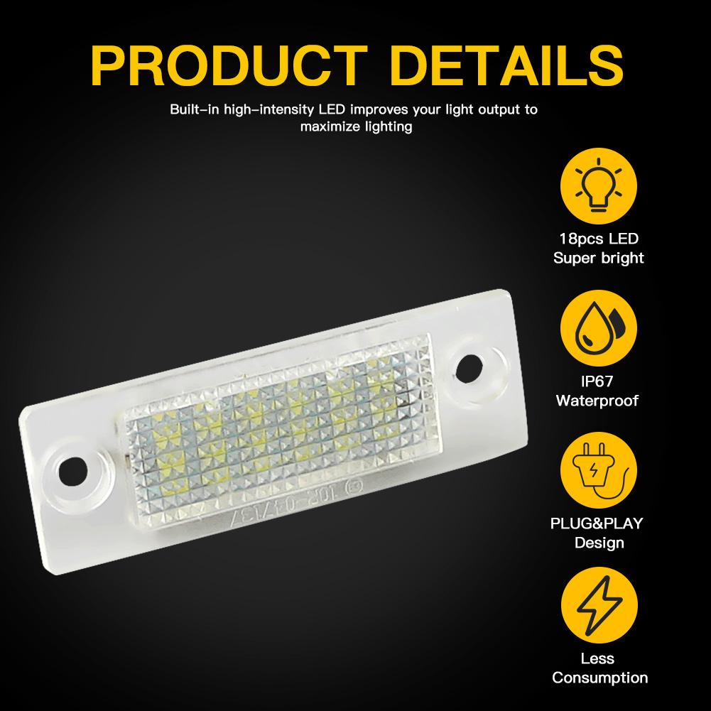 #3B5998026 For VW Passat B5.5B6 Transporter T5 Caddy 04-14 Golf Plus 05-09 Jetta 05-10 Touran 03-10 LED License Plate Light Lamp