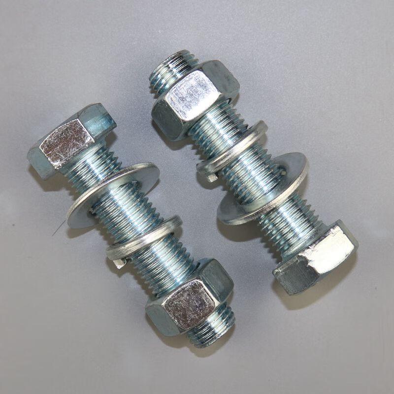 Class 4.8 Zinc Plated Carbon Steel Hex Bolt & Nut Set with Washers