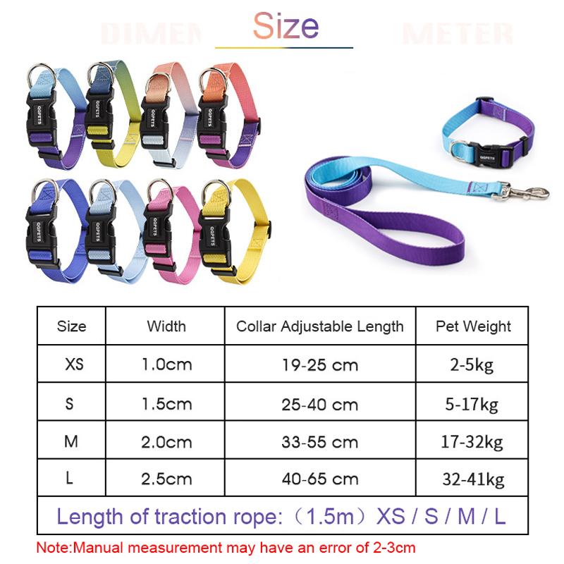 Verstellbares Hundehalsband aus Nylon, Hundeleine, Haustier-/Katzenhalsband, Traktionsleine, geeignet für kleine und große Hunde, Bulldoggen, Möpse, Beagle