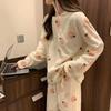 "Women's Cute & Warm Coral Fleece Pajamas - Thick, Long-Sleeved, Perfect for Outdoors, Autumn/Winter 2024"