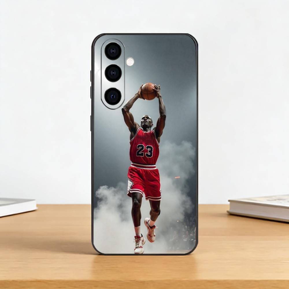 Sports M-Michael Jeffrey Jordan Phone Case Black Silicone Soft For Samsung Galaxy A73,A72,A71,A70,A53,A52,A51