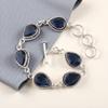 London Blue Topaz Gemstone 925 Sterling Silver Jewelry Handmade Bracelet 7-9" RB-18-4