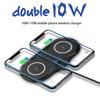 20W Double Seat CAR QI Wireless Charger Fast Charging Pad 2 In 1 Desktop Charger for iPhone 11 Pro X XS MAX XR For Samsung S10 S9