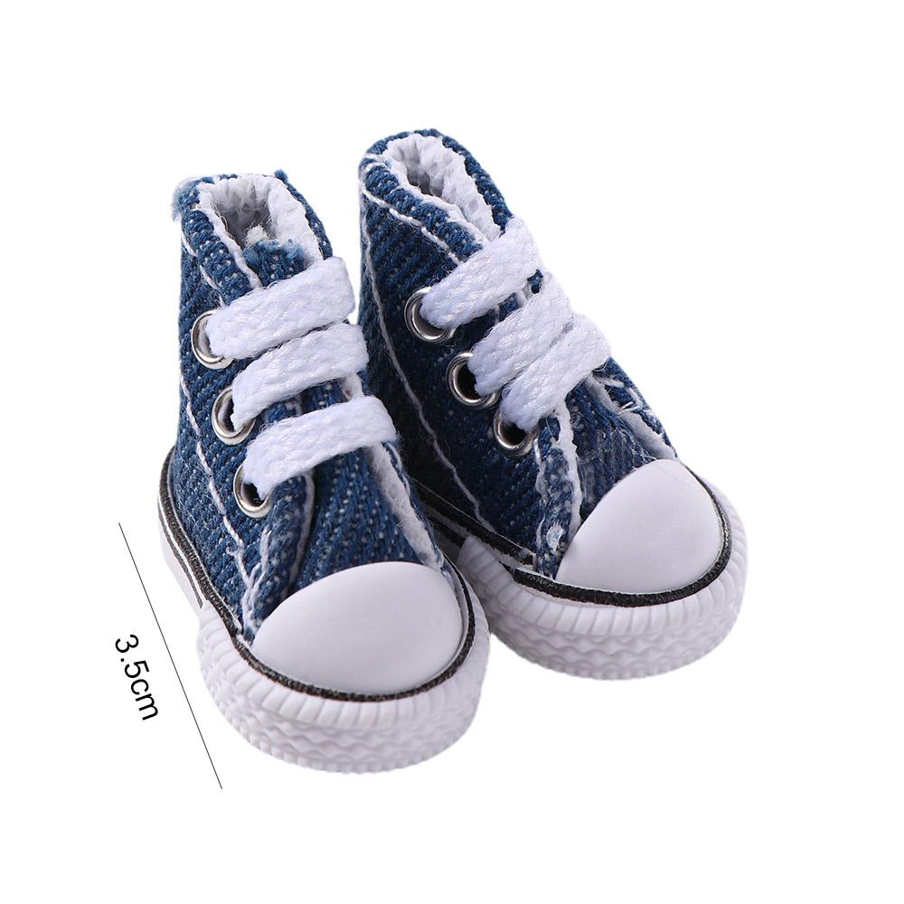 Doll Shoes 3.5CM Cute Mini Doll Shoes Denim Canvas Shoes For Doll For Toy For Doll Boots Dolls Sneakers Accessories