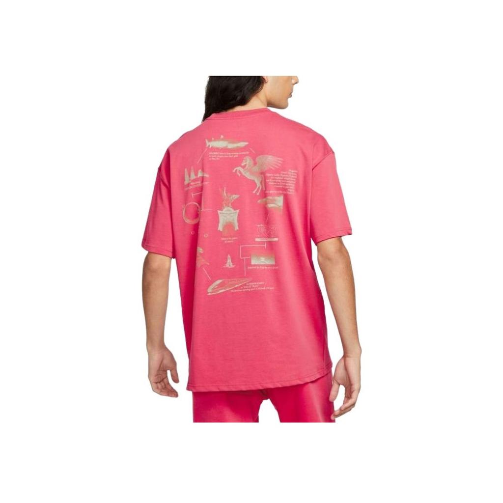 Nike Letter Print Crew Neck Pullover Sports Short Sleeve T-Shirt Men Tops Red DM2352-622