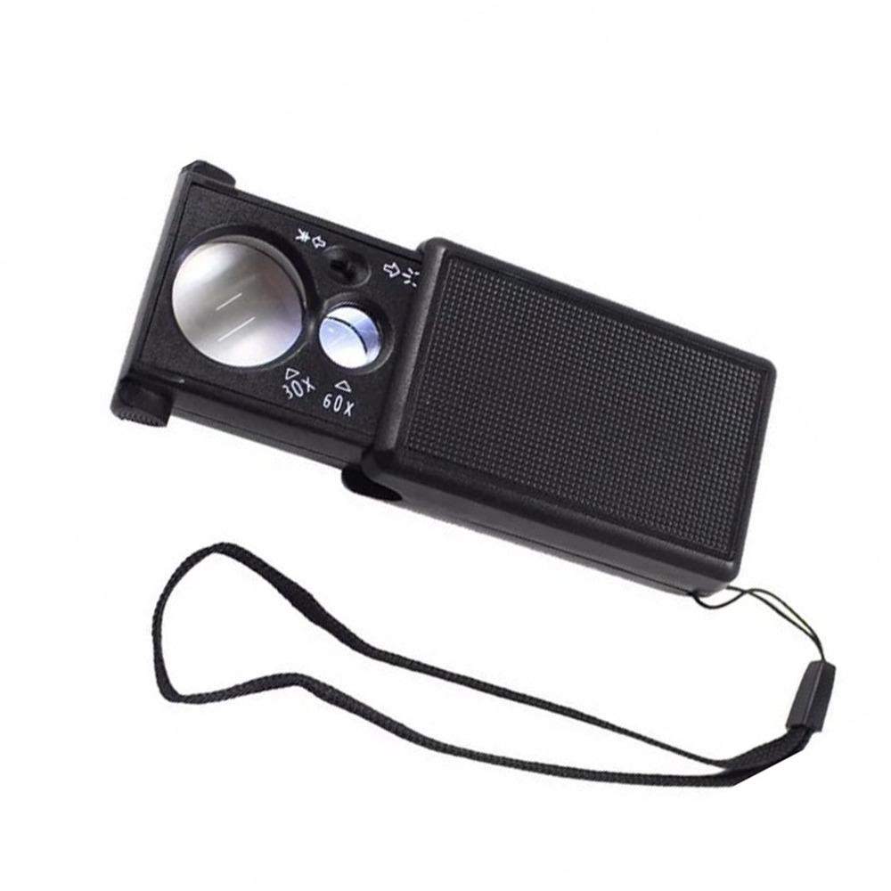 Pull-out Design Handheld Loupe LED UV Light Identification Loupe for 30X, 60X Watch Repair