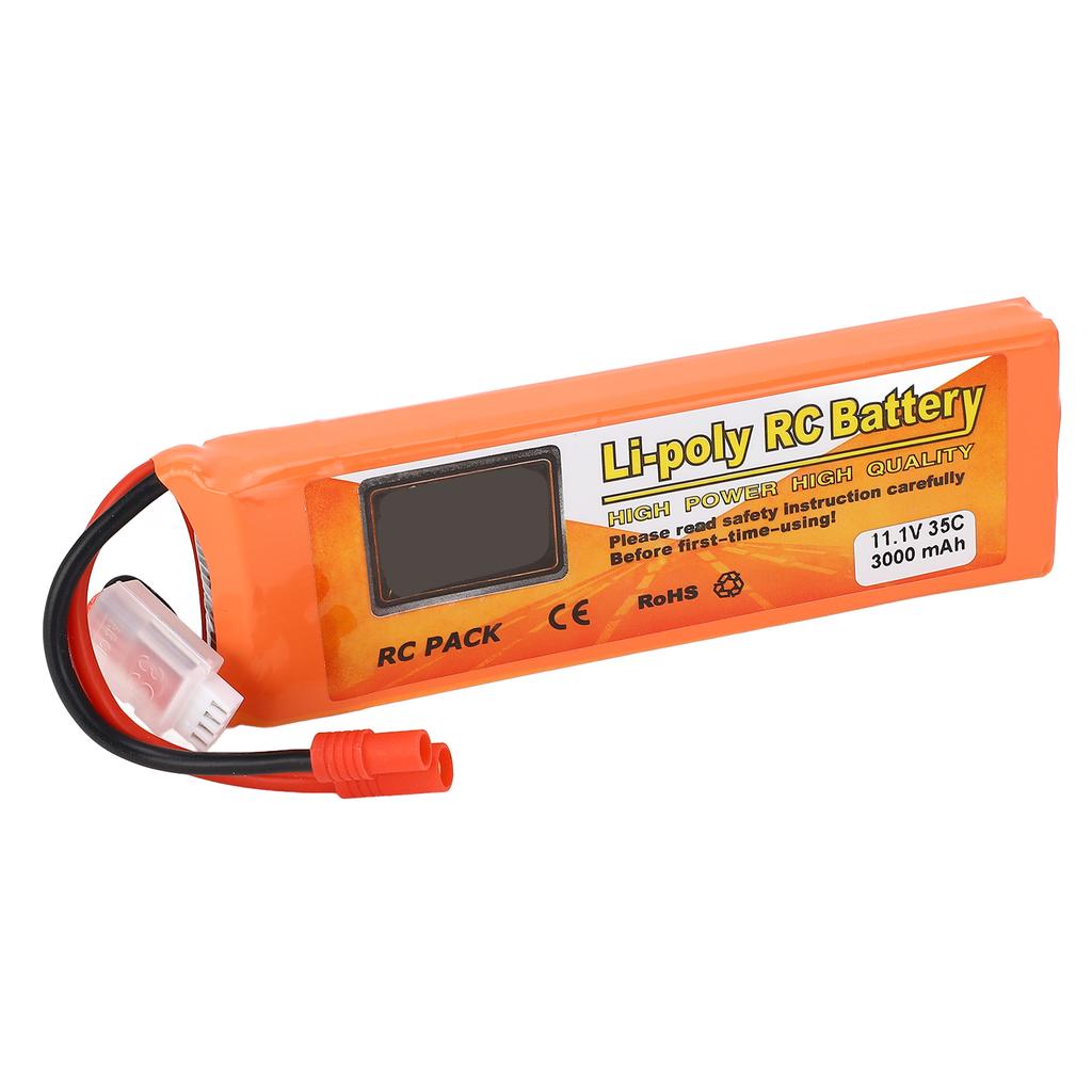 11.1V 3000mAh 35C Lithium Battery with Banana 3.0 Plug Long Battery Life for Quadcopter Helicopter F
