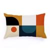 Flannel Rectangle Bedside Throw  Pillow  Case, Creative Bright Color Geometric Abstraction Pattern,