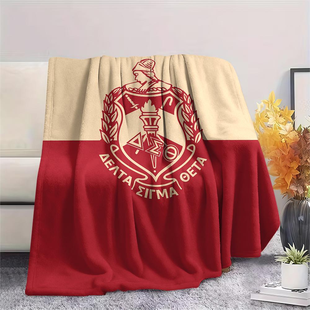 1PC Delta Sigma Theta Print Flannel Blanket, High quality All Seasons, Home Decor, Warmth and Comfort, Perfect for Christmas Gifts