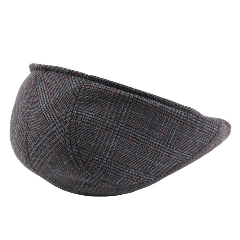 Autumn British Casual Plaid Sealed Beret Men'S And Women'S Sunshade Forward Hat Pure Cotton Cap Custom Hat
