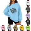 Women's Casual Fashion Long Sleeve Print Round Neck Loose Sweatshirt Top