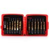 13pcs Drill Tap Bit Set 3in1 Titanium Coated Screw Tapping Bit Tool For Drilling, Tapping, With Quick-Change Adapter, SAE/Metric