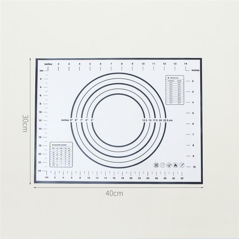 Silicone Baking Mat Pad Baking Sheet Pizza Dough Maker Pastry Kitchen Gadgets Non-Stick Rolling Dough Mat Cooking Tools Bakeware