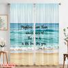 2pcs 2D flat printing Window Curtains Mightier Waves His Love Fabric Without Electricity Festive Curtains Perfect for Yard &