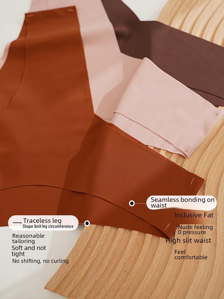 Women's Seamless Ice Silk Low-Waist Briefs: Breathable, Quick-Dry, Pure Cotton Crotch - Perfect for Yoga & Sports.