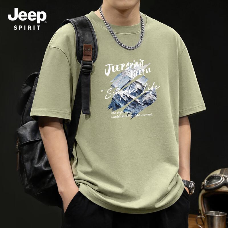 JEEP SPIRIT Men s 2026 Summer Pure Cotton T-Shirt XL