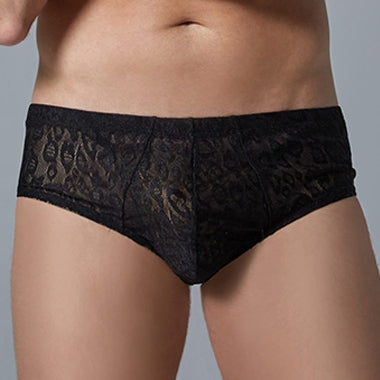 Allure Black Leopard Lace Shorty - Allure Men - Sexy Boxer Shorts