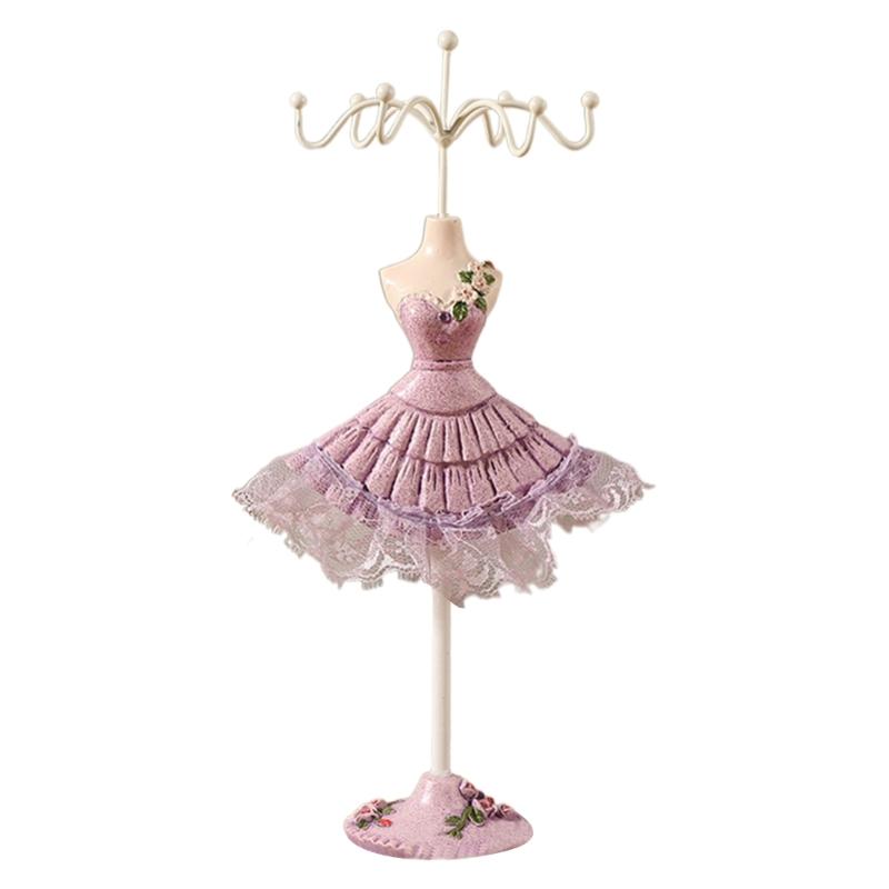 

Rotating Jewelry Display Shelves Functional Jewelry Display Rack Beautiful Doll Model Shaped Organization Stand фиолетовый