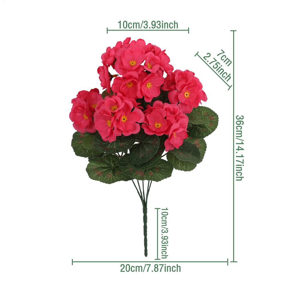 Artificial Geranium Flower Bouquet Outdoor UV Resistant Simulation Flowers Home Decor For Garden Festival Party Ornaments
