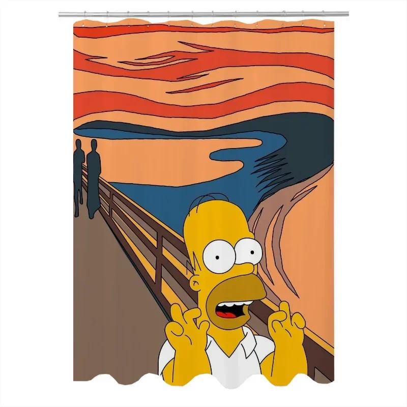 PO01 Shower Curtains for Bathroom Accessories Simpsones Waterproof Shower Curtain Bath Bedrooms the Home Fabric Shade Opaque Pr