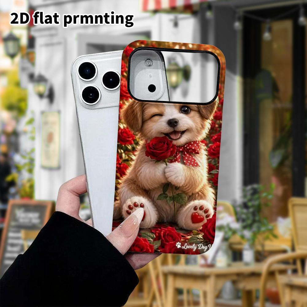 Phone Case: 2D Flat Design Suitable for iPhone 18 17 16 15 14 13 Pro Film Protective Case, Couple Style, Winking Puppy, Christmas and Halloween Gifts