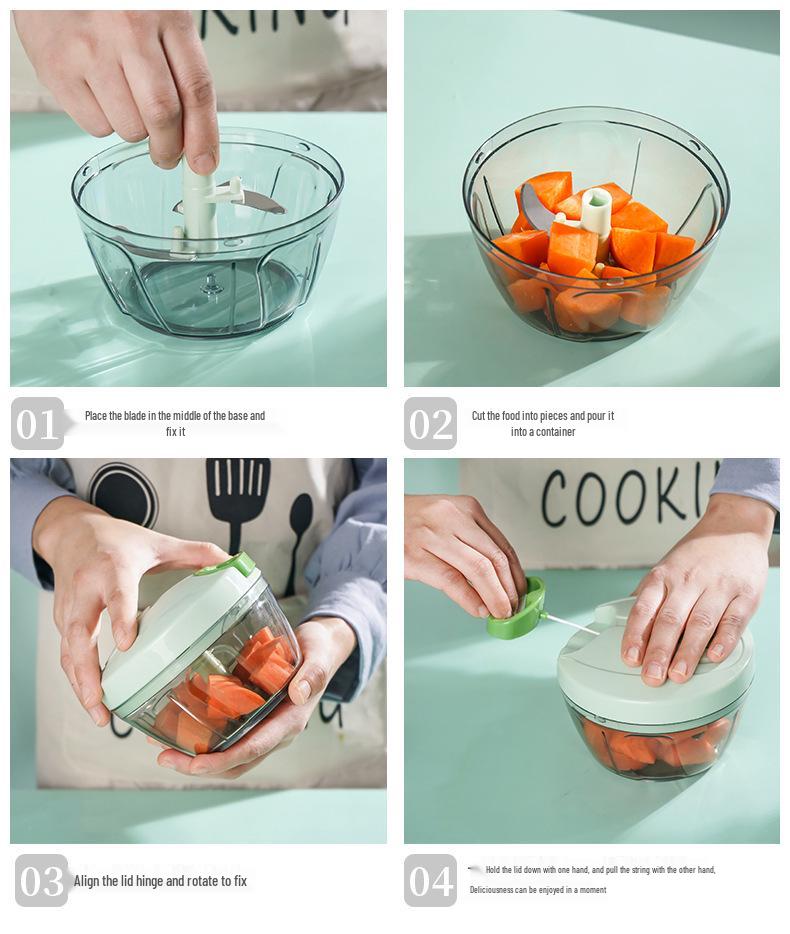 Manual Garlic & Onion Puller: Seasoning, Dumpling, Ginger, Meat Grinder, Pumpkin & Potato Puree, Baby Food Maker, Food Processor