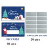 50packs Christmas Scratch Cards with Santa,Merry Designs -Self-Scratchable Holiday reward tickets,DIY Gift Tags for Party Favors